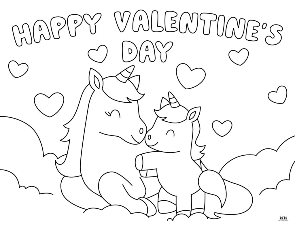 Unicorn Valentine s Day Coloring Pages FREE Printabulls