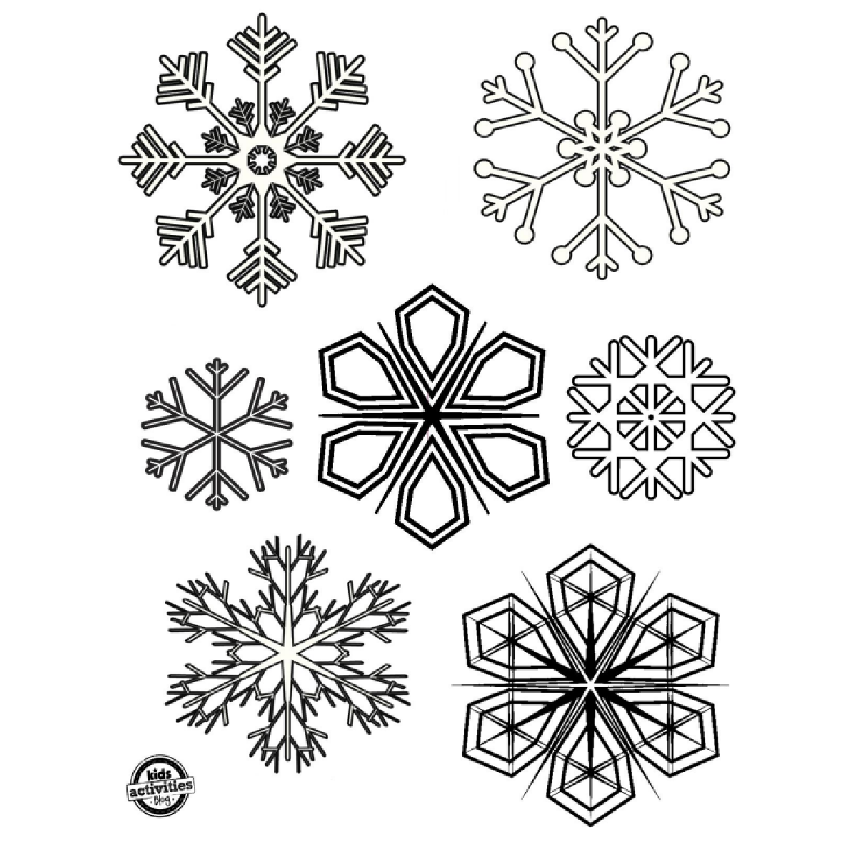 preschool snowflake coloring page
