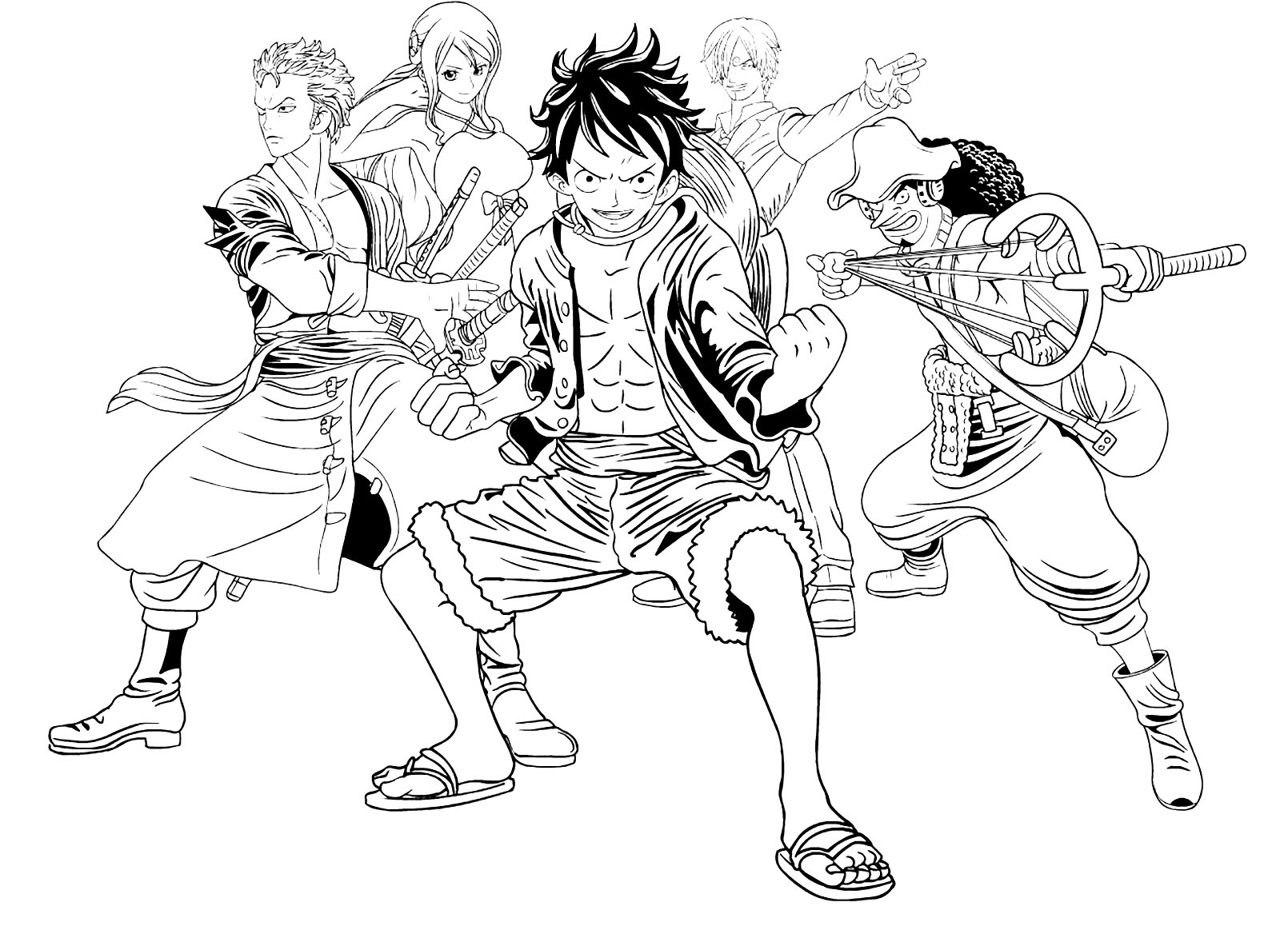 Various Pirates From The One Piece Manga One Piece Coloring Pages