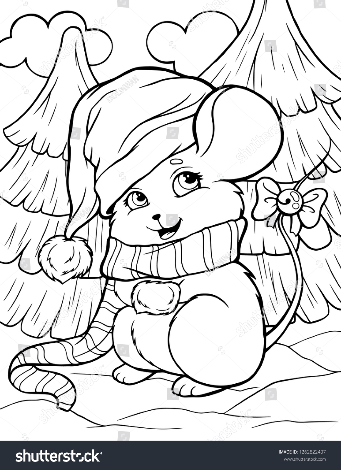 Vector Coloring Page Children Cute Animals Stock Vector Royalty Free 1262822407 Shutterstock
