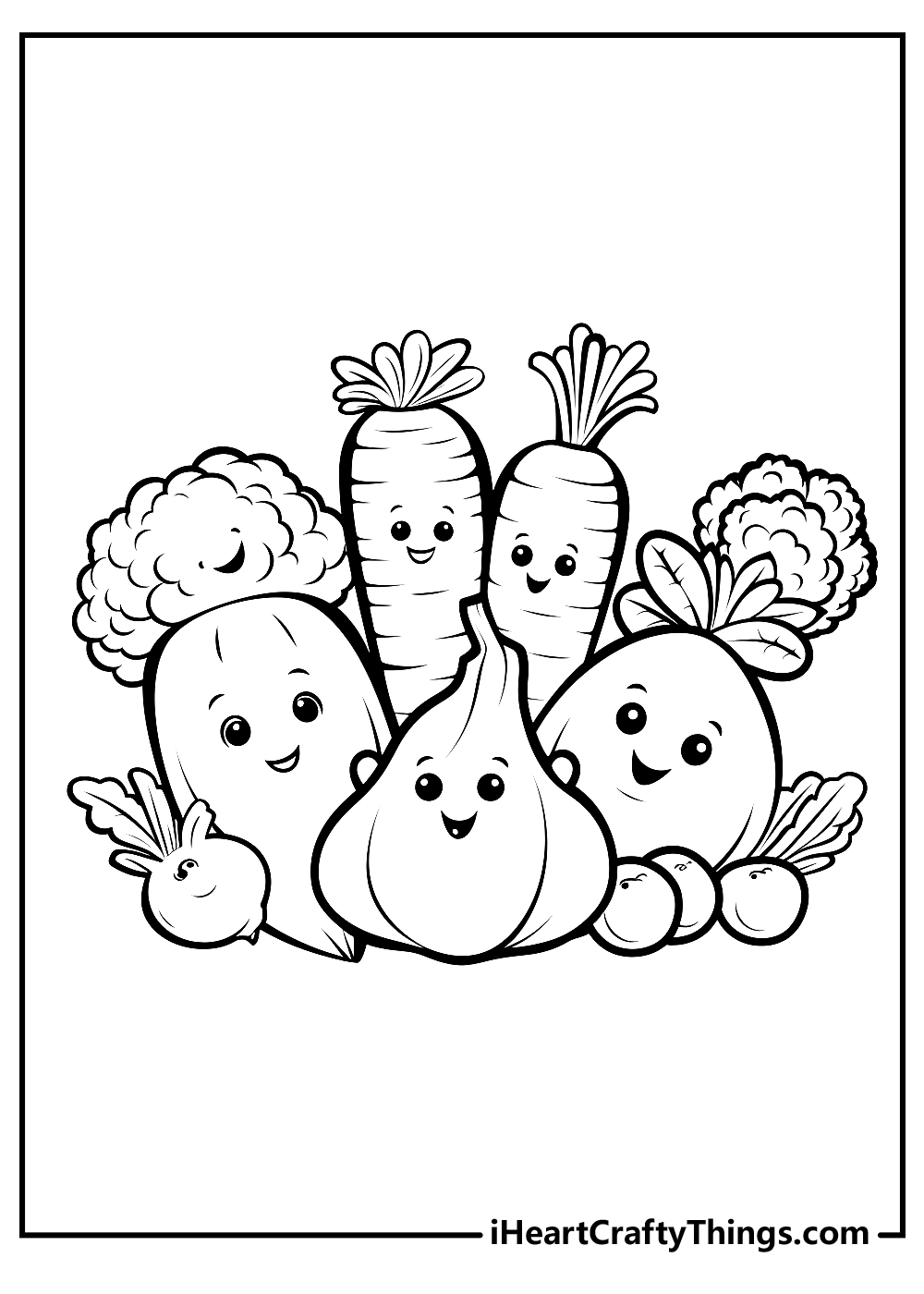 coloring pages vegetables preschoolers