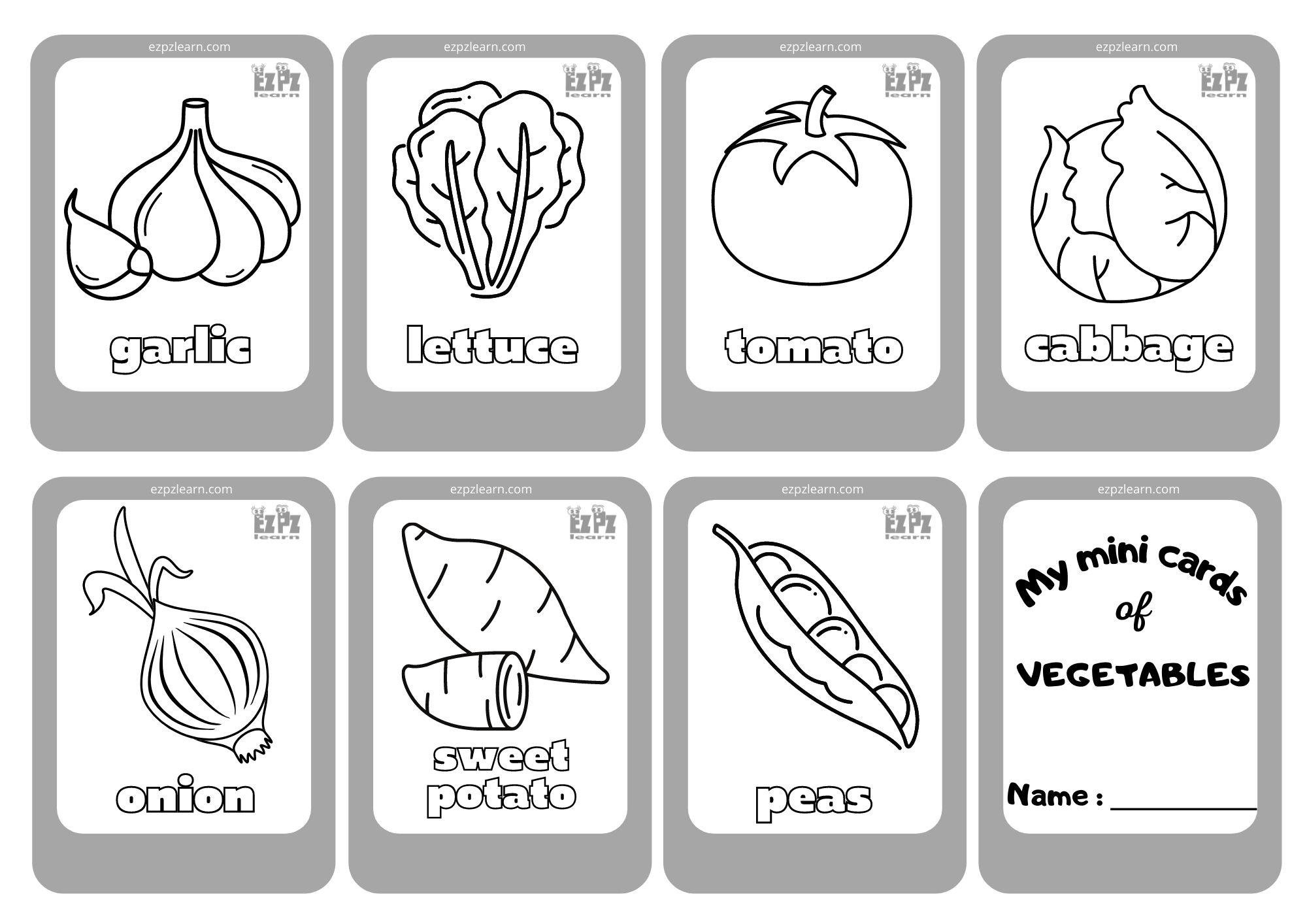 vegetable coloring pages preschool