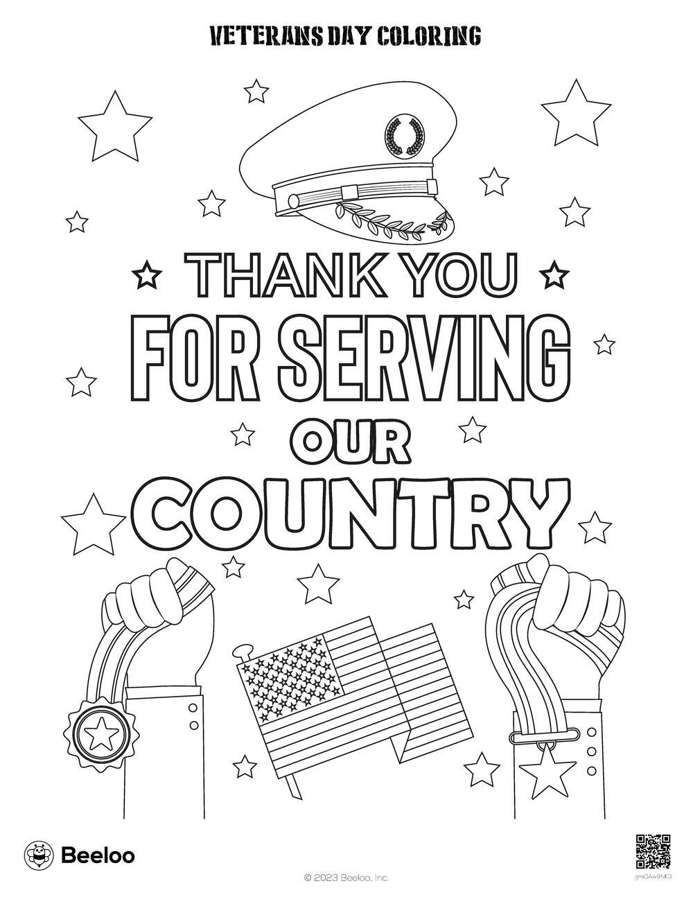 veterans day preschool coloring pages
