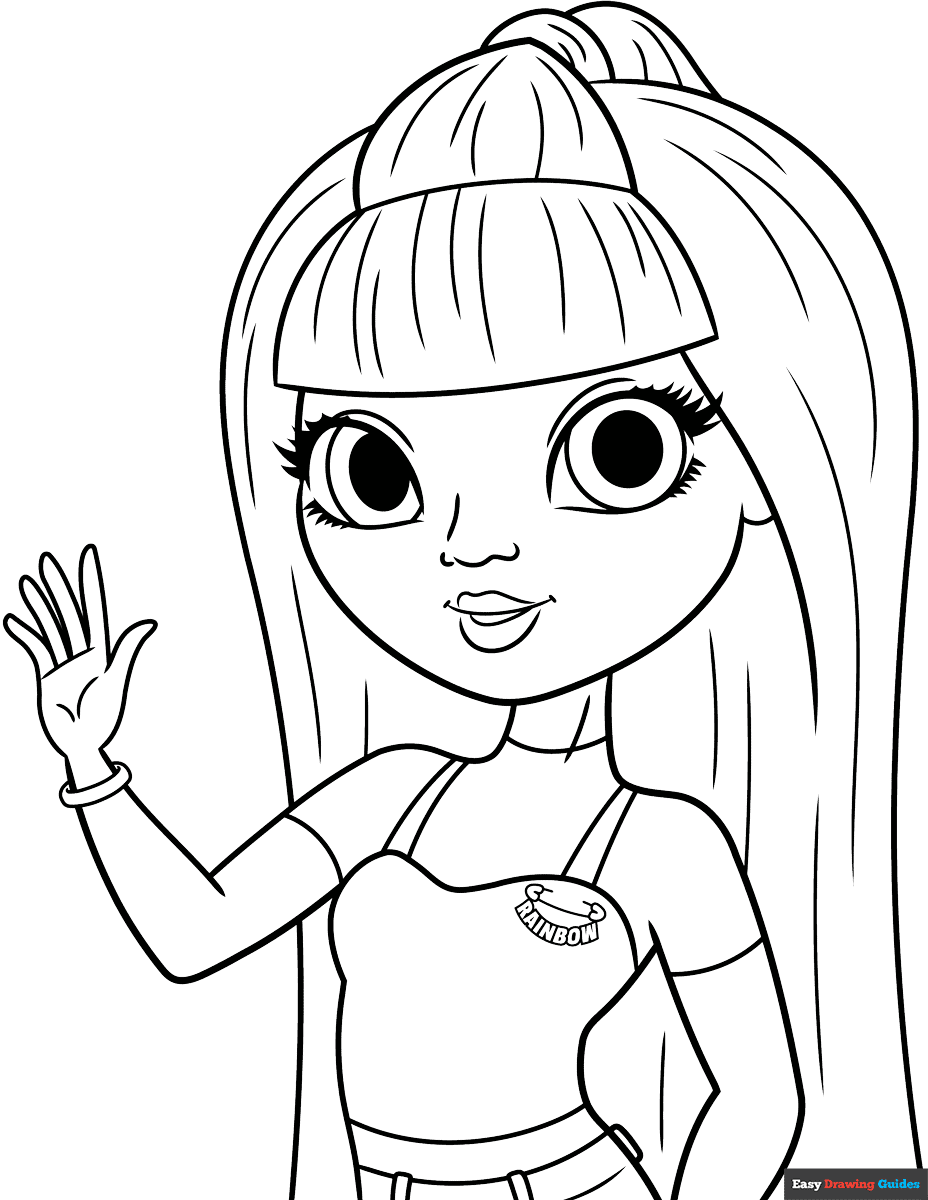Violet From Rainbow High Coloring Page Easy Drawing Guides
