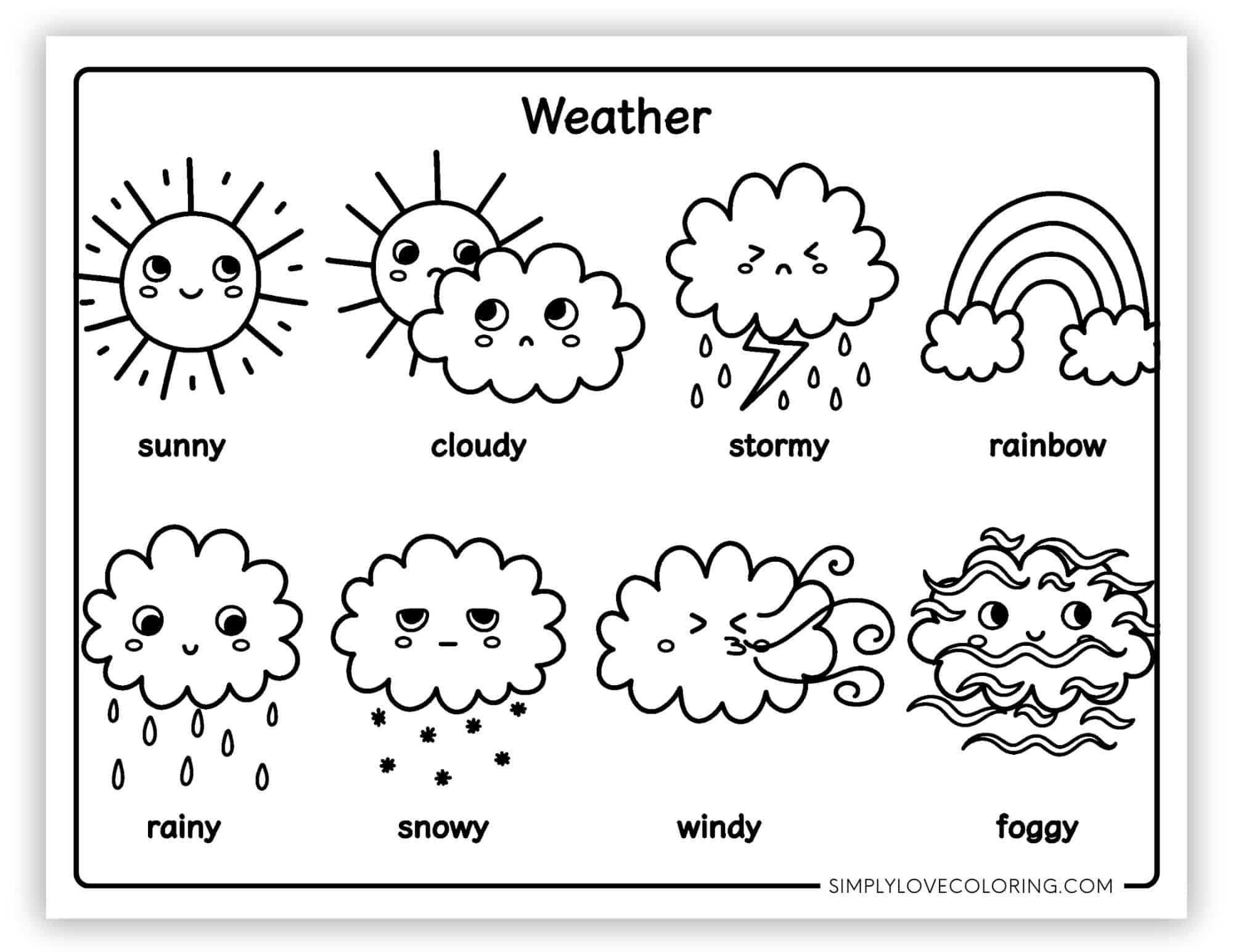 Weather Coloring Pages Free PDF Printables 