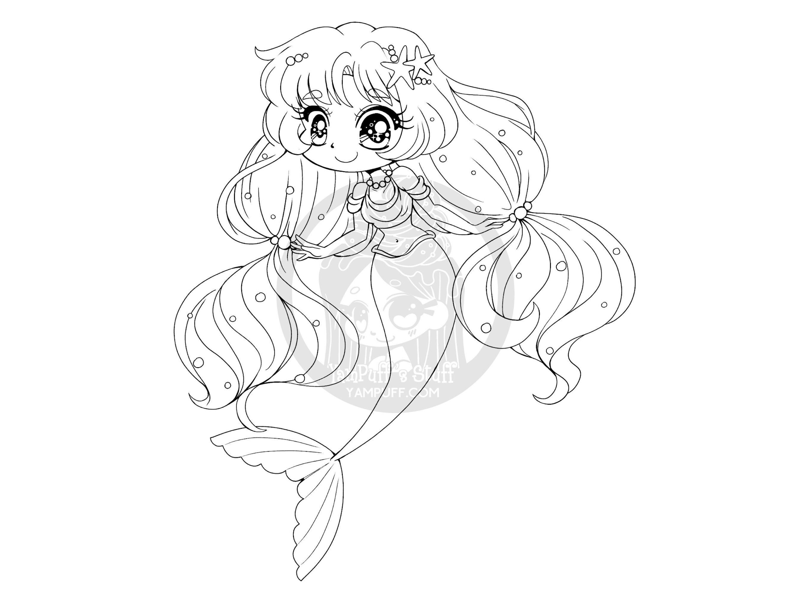 coloring pages of anime mermaids