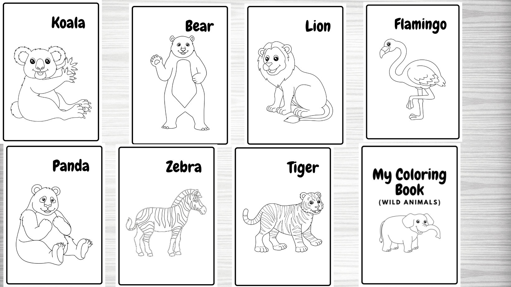 Wild Animal Coloring Pages 13 Printable Wild Animal Coloring Pages For Kids Zoo Animal Birthday Party Activity Instant Download Etsy