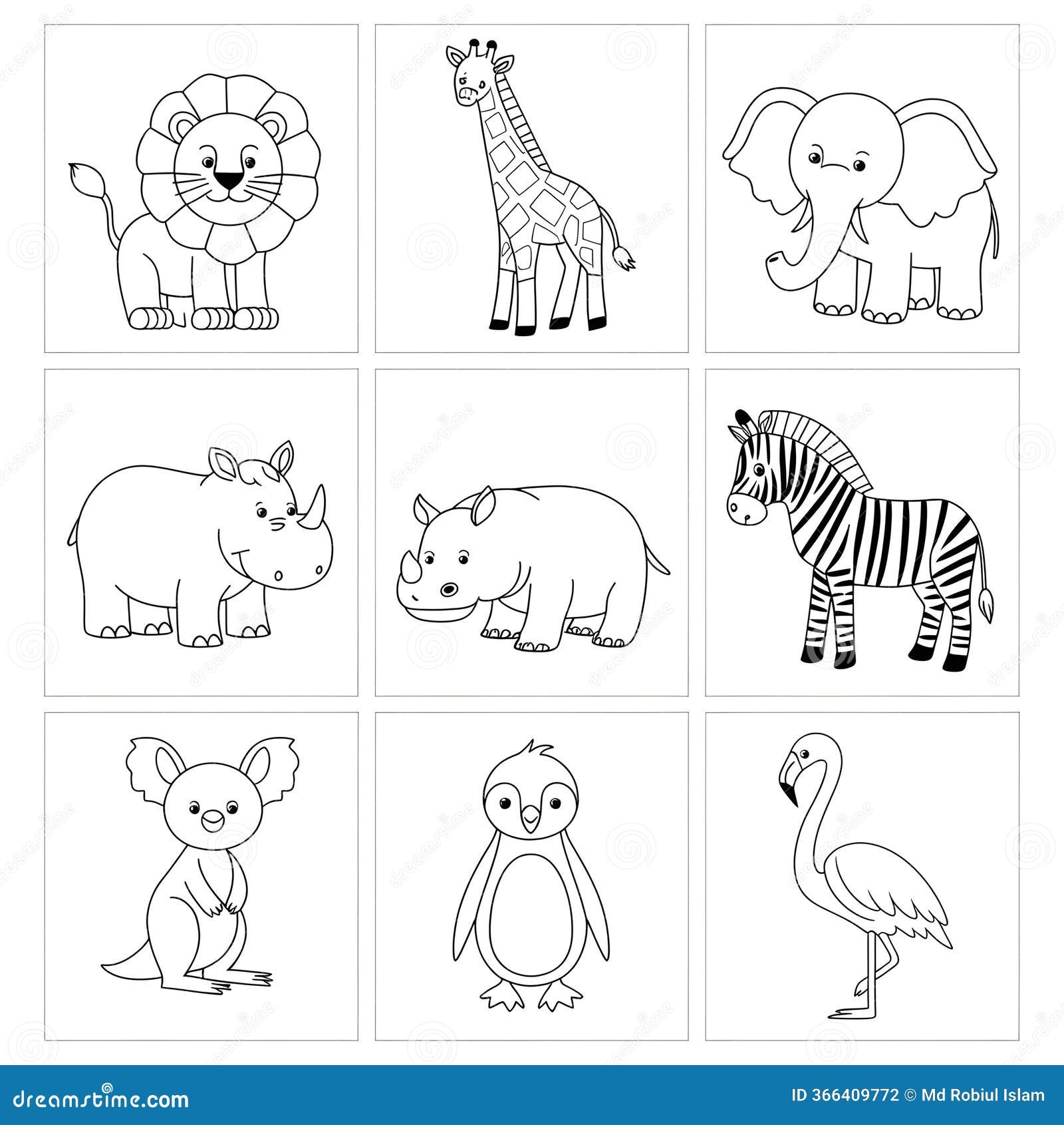 Wild Animal Coloring Pages Discover The Beauty Of Nature Stock Illustration Illustration Of Majestic Pages 366409772