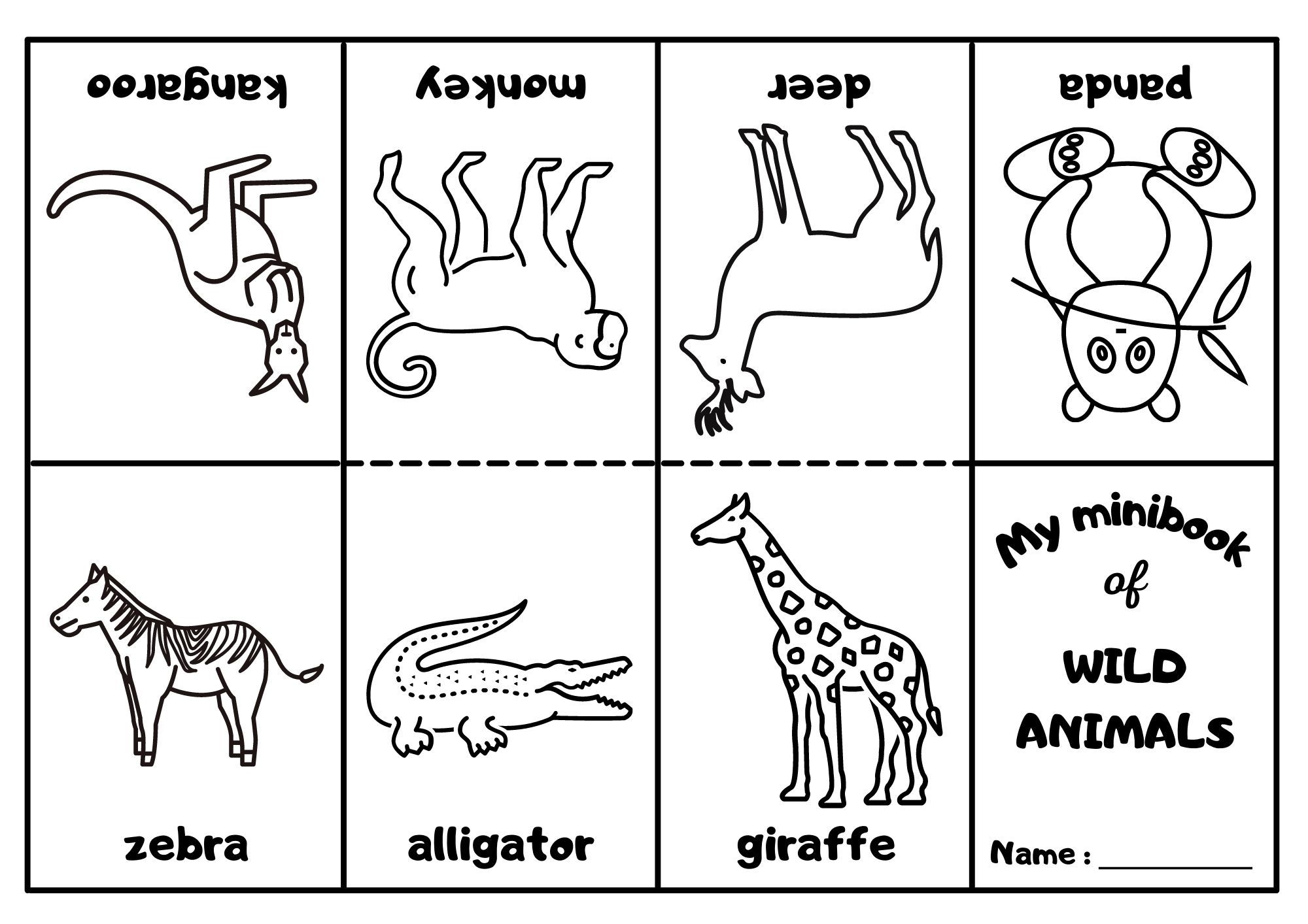 Wild Animals Mini Coloring Book 2 Ezpzlearn