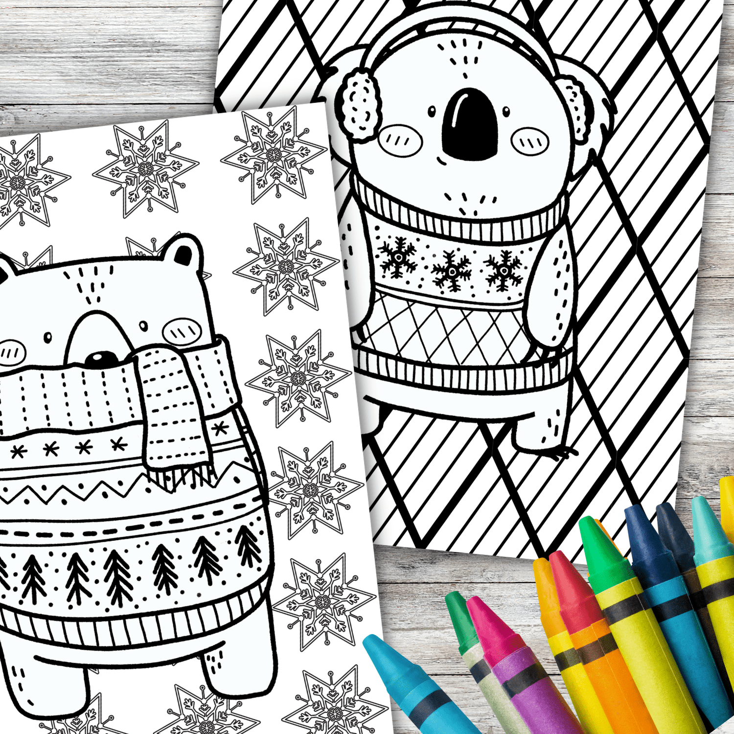 winter animals coloring pages printable