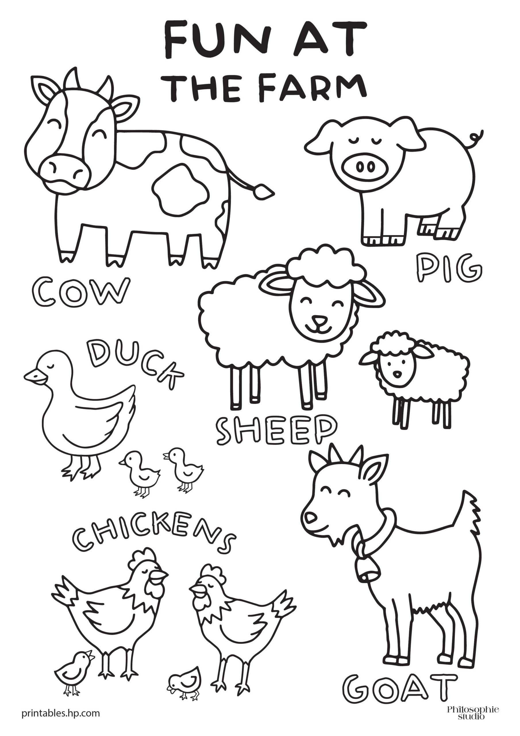 Winter Fun Fun At The Farm Printables Free Coloring Pages Learning Worksheets HP Official Site