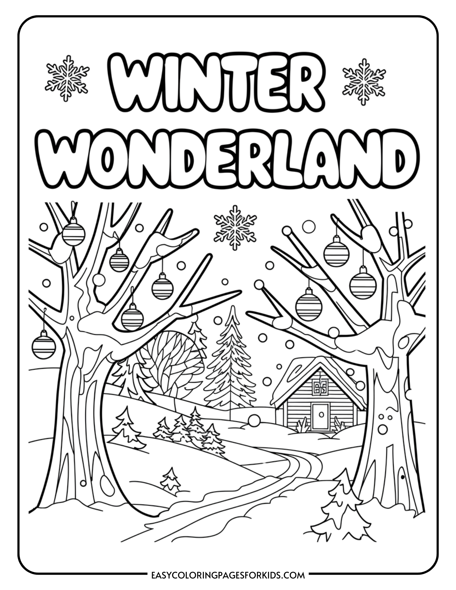 Winter Wonderland Coloring Pages 9 Free Printable Pages Easy Coloring Pages For Kids