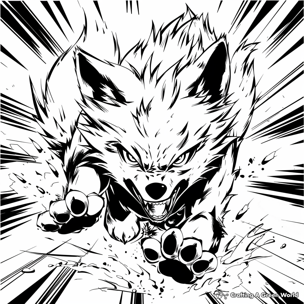 Wolf Anime Coloring Pages Free Printable 