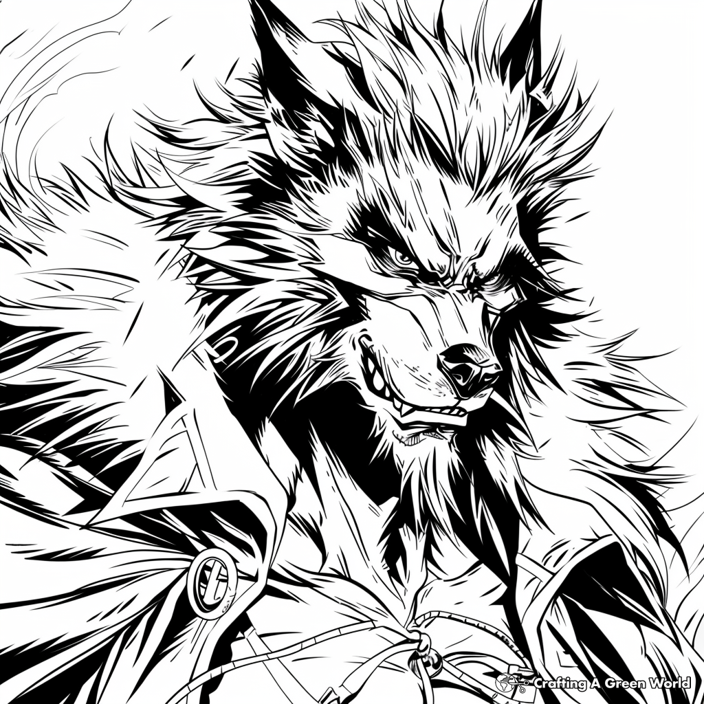 wolf anime coloring pages