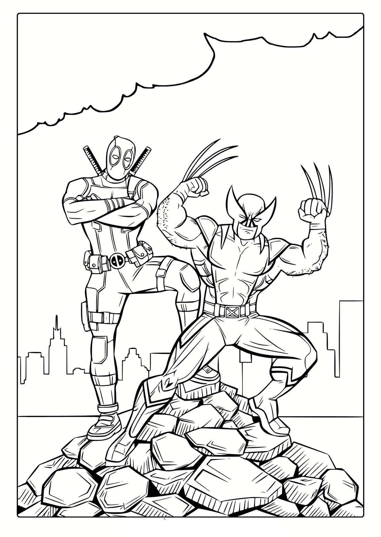 Wolverine Coloring Book 20 Pages Fun And Educational Activity Printable Easy To Color Etsy Israel