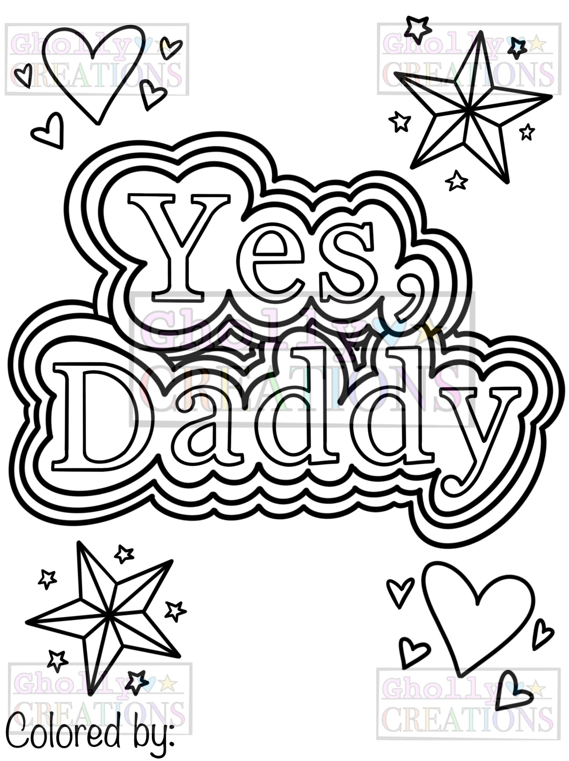 Yes Daddy Ddlg Coloring Page version 1 Etsy Israel