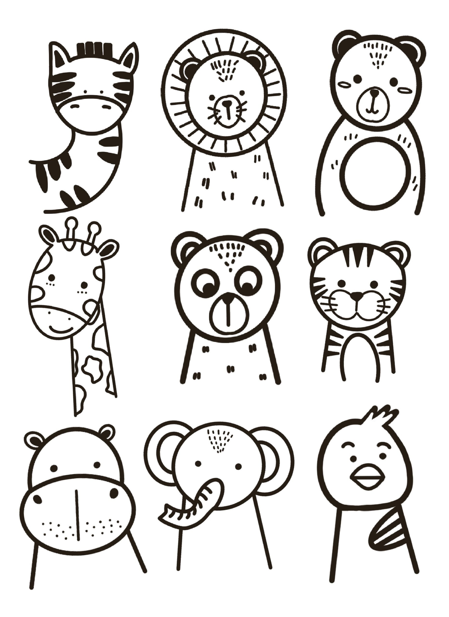 Zoo Animal Coloring Page Kids Printable Activity digital Download Etsy Finland