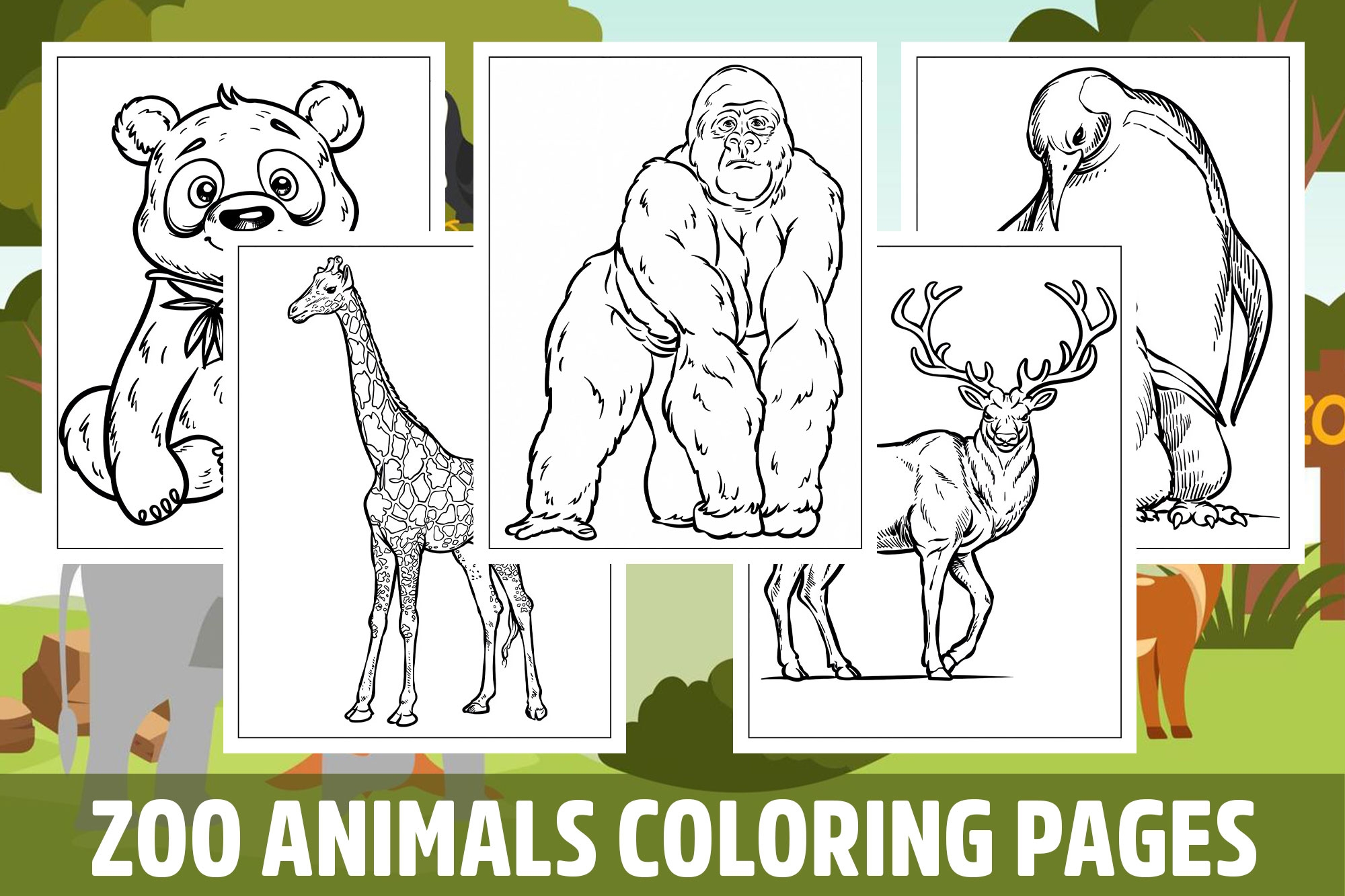 Zoo Animals Coloring Pages For Kids Girls Boys Teens Birthday School Activity Made By Teachers