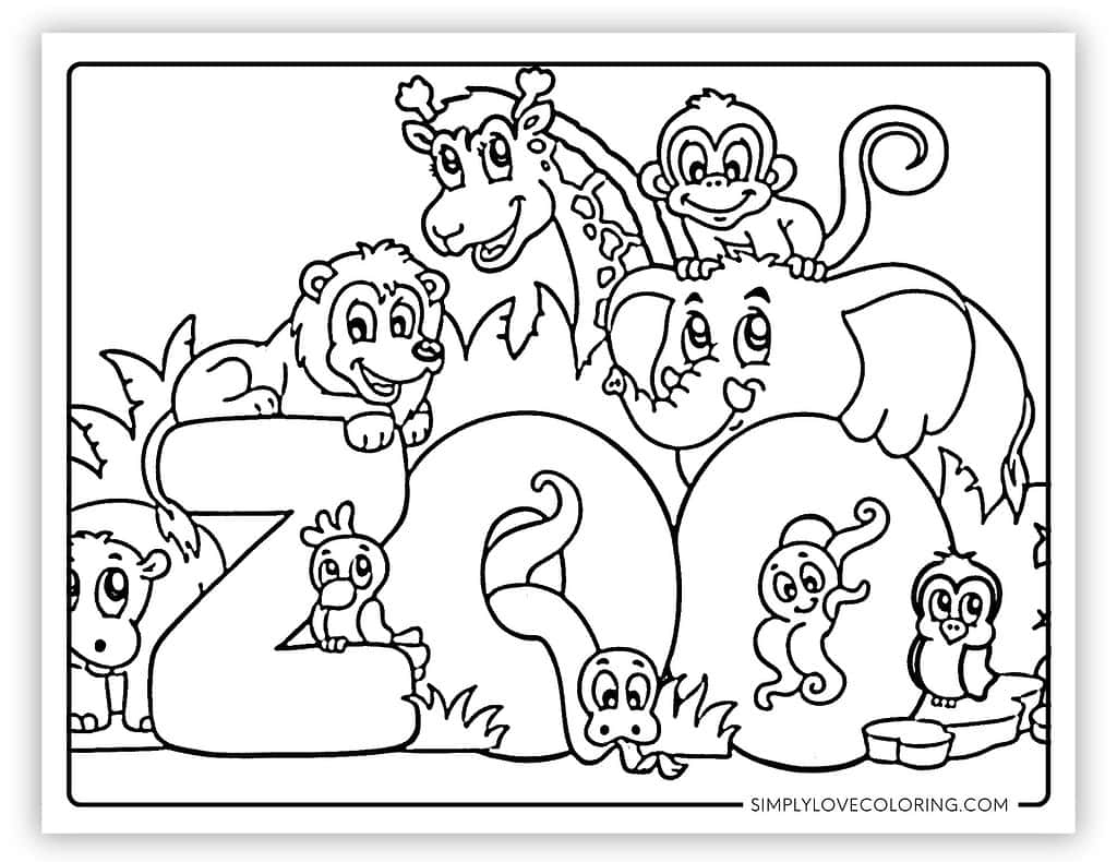Zoo Coloring Pages Free PDF Printables Simply Love Coloring