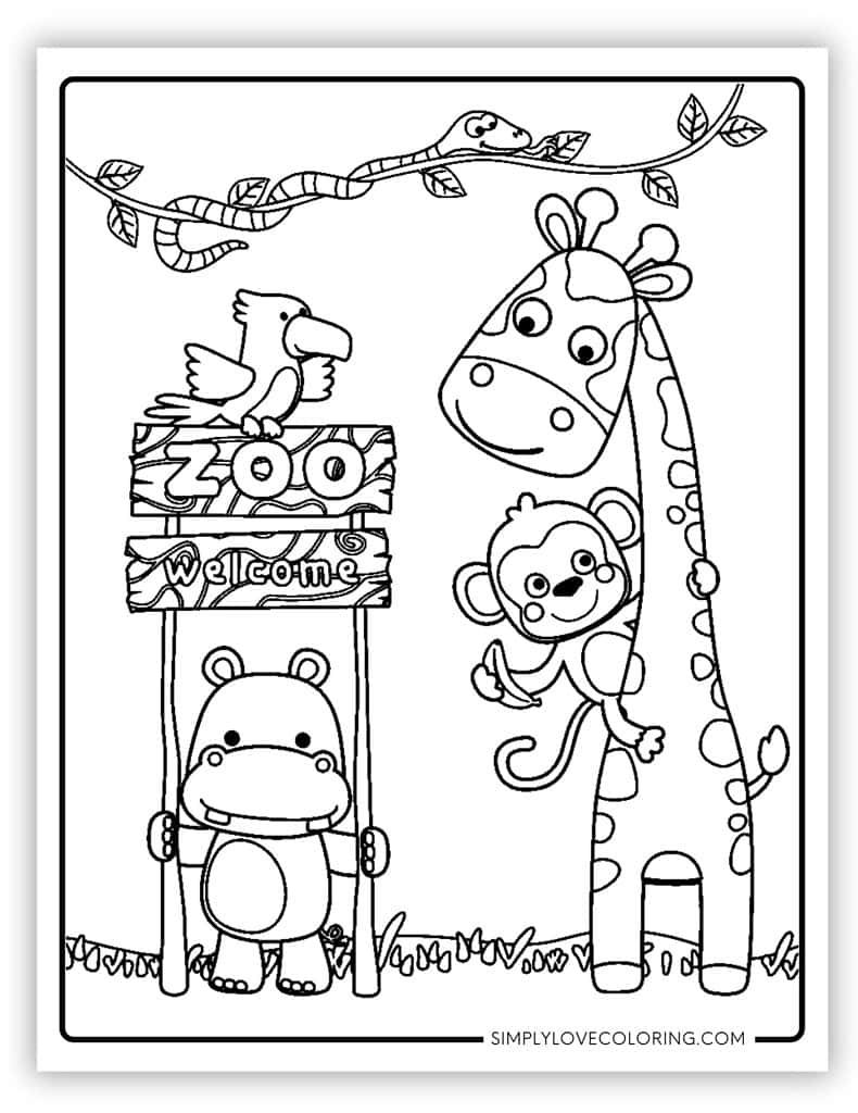 Zoo Coloring Pages Free PDF Printables Simply Love Coloring