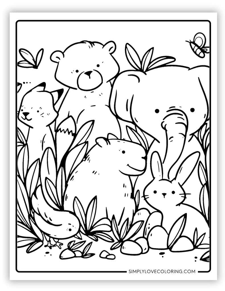 preschool easy zoo coloring pages
